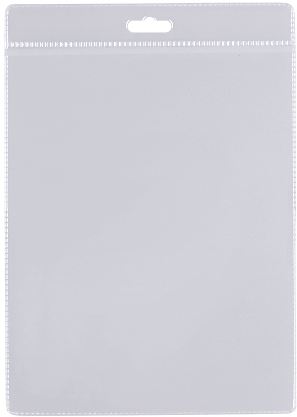 Etui na identyfikator Biurfol, pionowe, A6, 121x155mm, 20 sztuk, przezroczysty