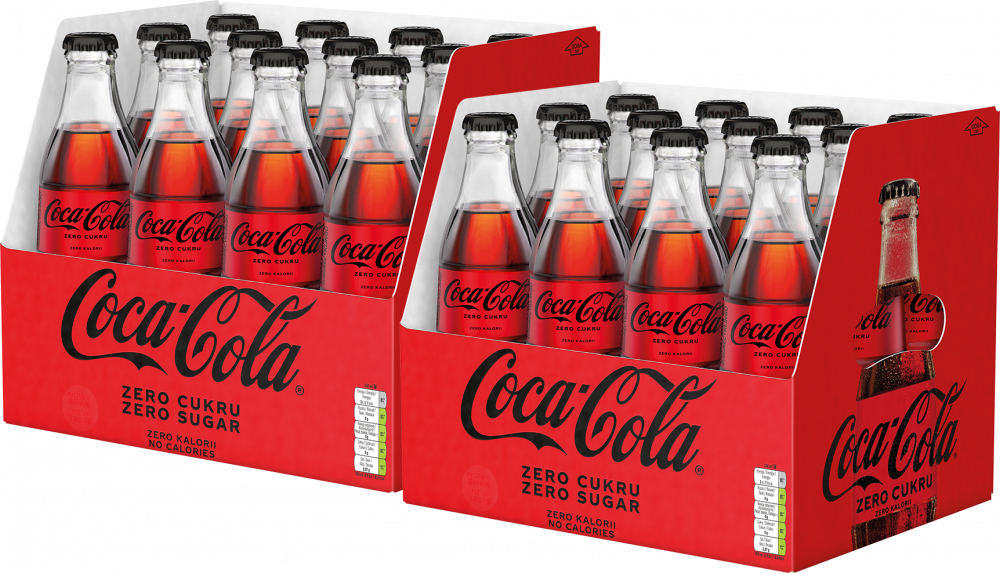 2x Napój gazowany Coca-Cola Zero, butelka bezzwrotna, 0.33l, 12 sztuk