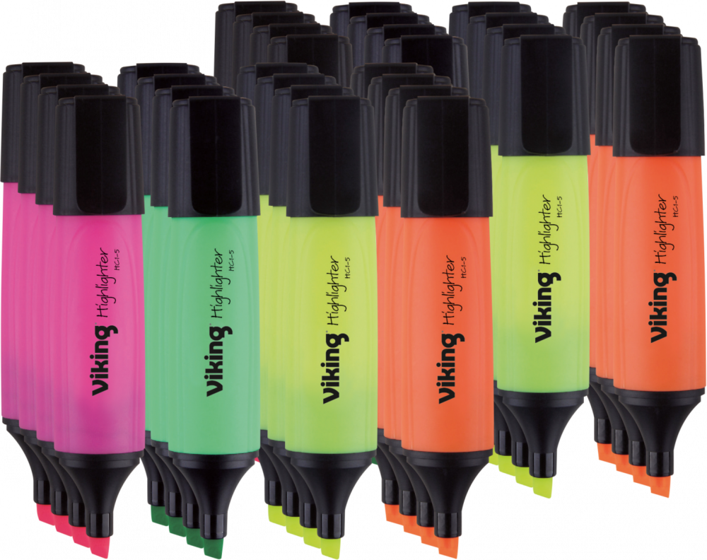 12x Zakreślacz Viking, ścięta, 5mm, 4 sztuki, mix kolorów