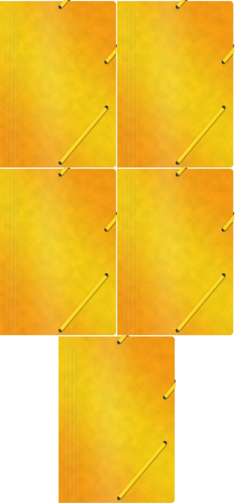 5x Teczka z gumką Office Products, A4, 390g/m2, preszpanowa, żółty