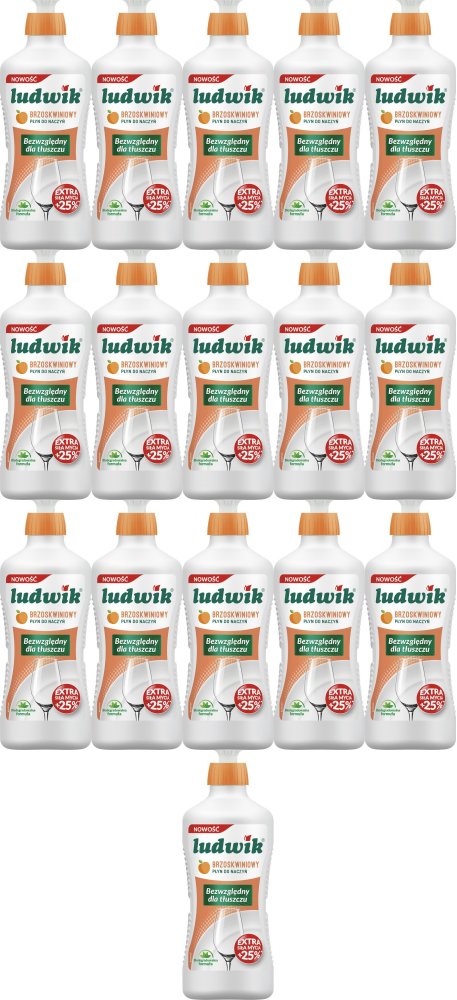 16x Płyn do naczyń Ludwik, brzoskwiniowy, 450g