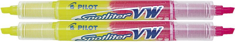 2x Zakreślacz dwustronny Pilot Textmarker, ścięta, 3.6mm, żołto-różowy