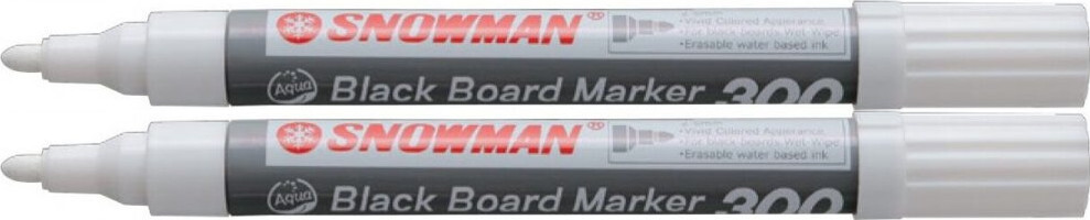 2x Marker kredowy Snowman 300, okrągła, 2-5mm, biały