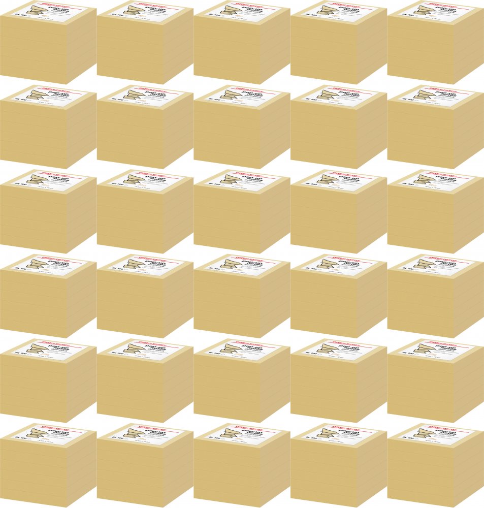 36x Karteczki samoprzylepne Office Depot, harmonijkowe, 76x76mm, 6x100 karteczek, żółty pastelowy