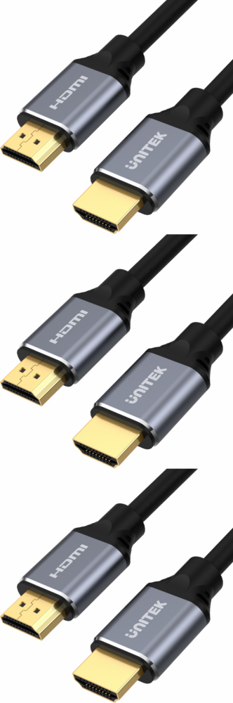 3x Kabel Unitek C138W HDMI - HDMI, 2m, czarny