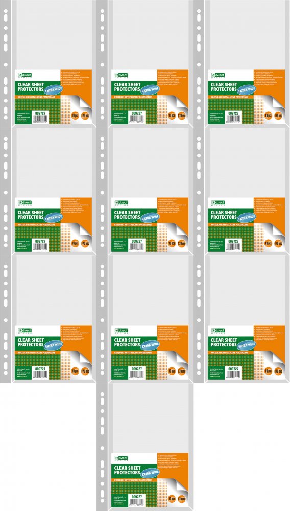 10x Koszulki krystaliczne D.Rect, poszerzane, A4, 170μm, 10 sztuk, transparentny