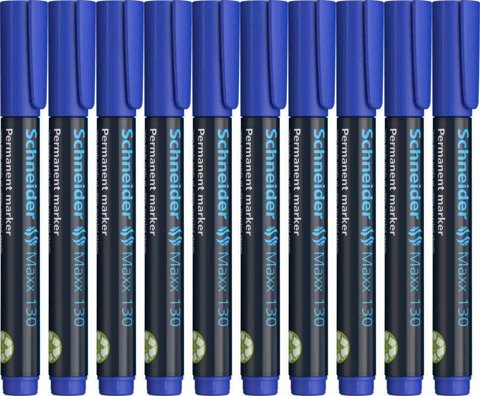 10x Marker permanentny Schneider, Maxx 130, okrągła, 1-3mm niebieski