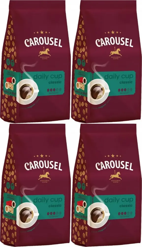 4x Kawa ziarnista Carousel Daily Cup Classic, 1kg