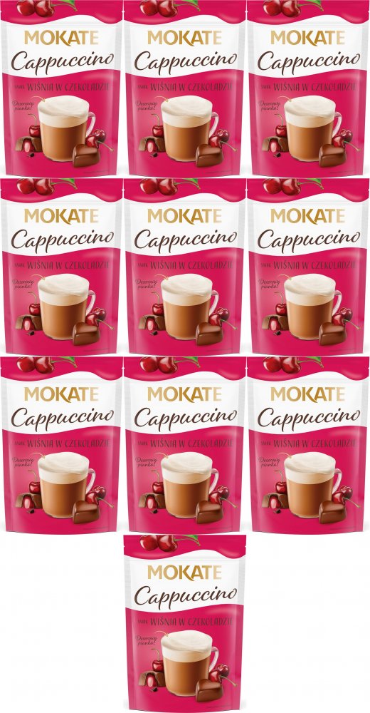 10x Kawa rozpuszczalna Mokate Cappuccino, wiśnia w czekoladzie, 110g