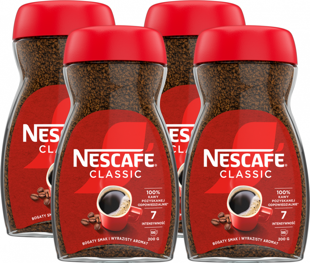 4x Kawa rozpuszczalna Nescafé Classic, 200g