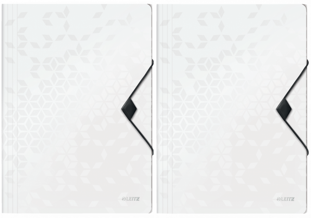 2x Teczka plastikowa z gumką Leitz Wow, A4, 15mm, biały