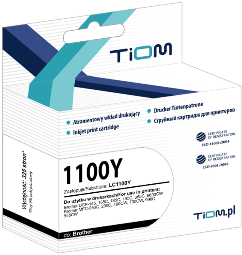 Tusz Tiom Ti-B1100/980Y LC-1100 Y (LC1100Y), 325 stron, yellow (żółty)