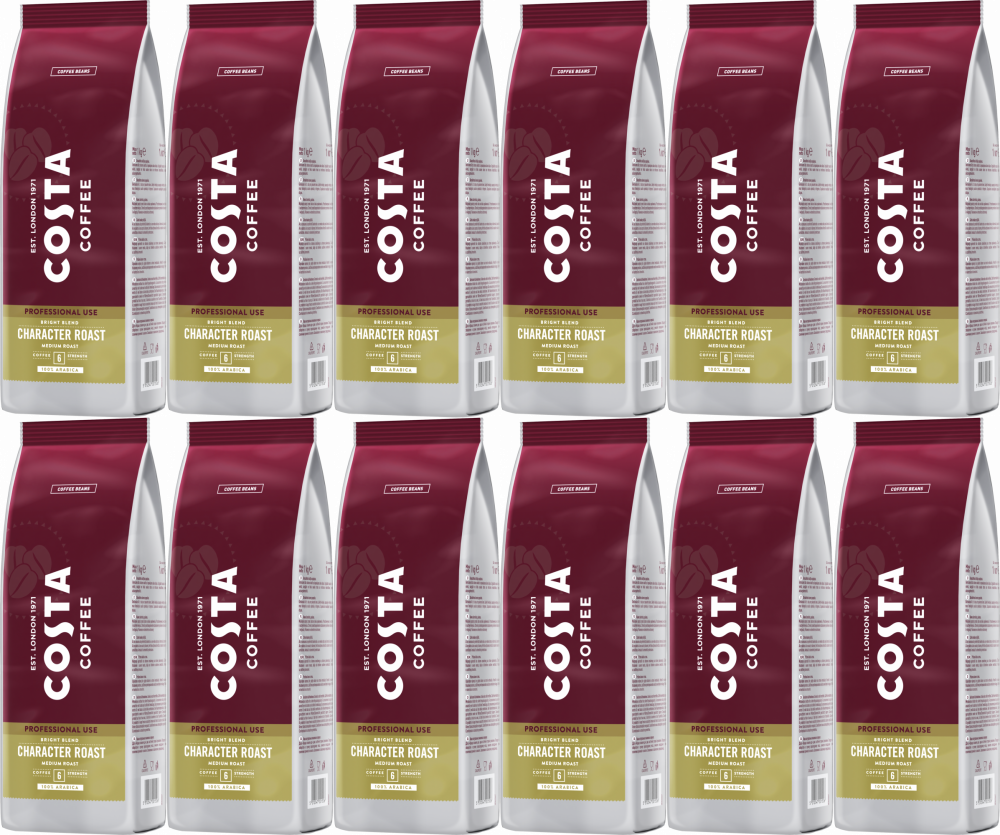 12x Kawa ziarnista Costa Professional Bright Blend, 100% Arabika, 1kg