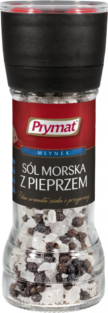 Sól morska z pieprzem Prymat, w młynku, 80g