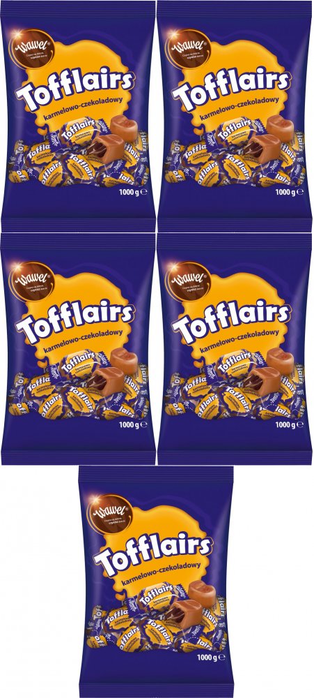 5x Cukierki Wawel Tofflairs, karmelowo-czekoladowy, 1kg
