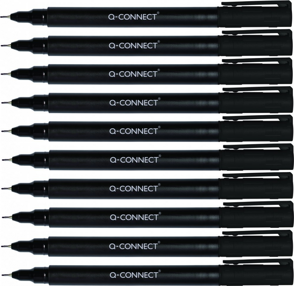 10x marker do płyt CD i DVD Q-Connect, 0,4mm (S), czarny