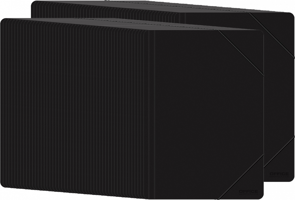 100x Teczka plastikowa z gumką Office Products, A4, 3-skrzydłowa, 500μm, czarny