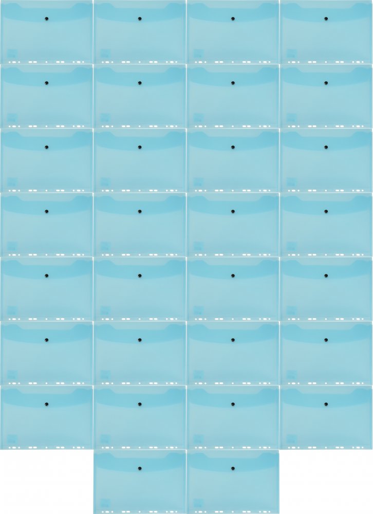 40x Teczka koperta do segragatora A4, Biurfol, A4, na zatrzask , przezroczysty niebieski