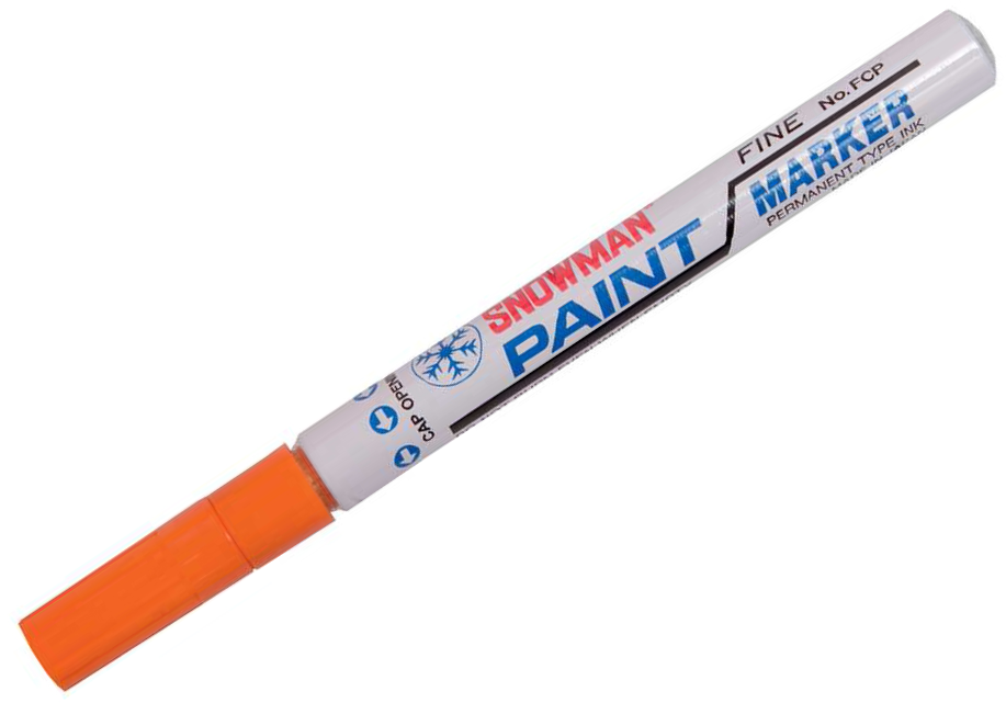 Marker olejowy Snowman, średni, okrągła, pomarańczowy