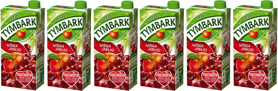 6x napój jabłko-wiśnia Tymbark, karton, 1l