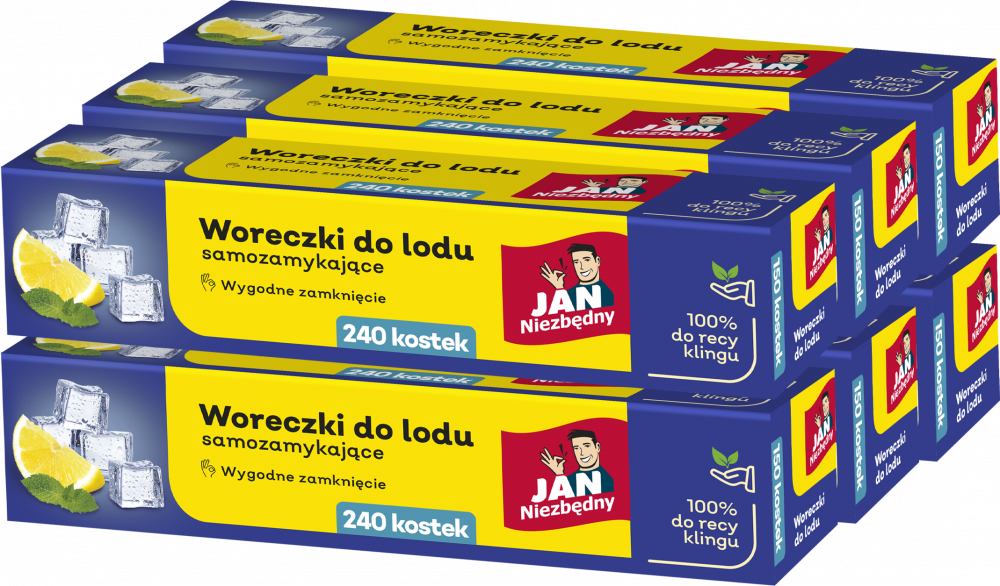 6x Woreczki do lodu Jan Niezbędny, pudełko, 10 woreczków, 240 kostek