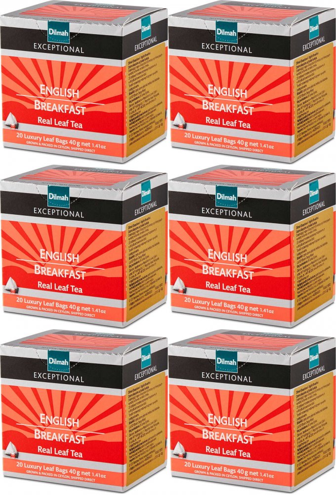 6x Herbata czarna w piramidkach Dilmah Exceptional English Breakfast, 20 sztuk x 2g