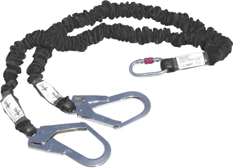 Amortyzator Delta Plus AN240 z elastyczną taśmą, 2m, czarny