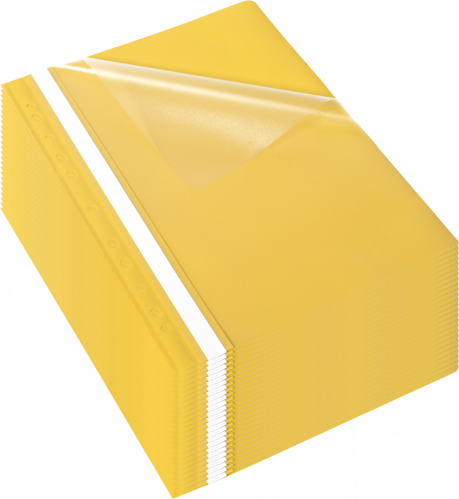 25x skoroszyt plastikowy oczkowy Bantex Budget EVO, A4, do 200 kartek, żółty