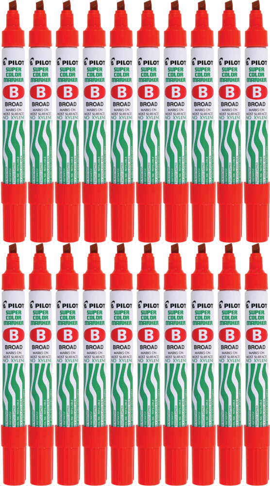 20x Marker permanentny Pilot SCA-B, ścięta, 4.5mm, czerwony