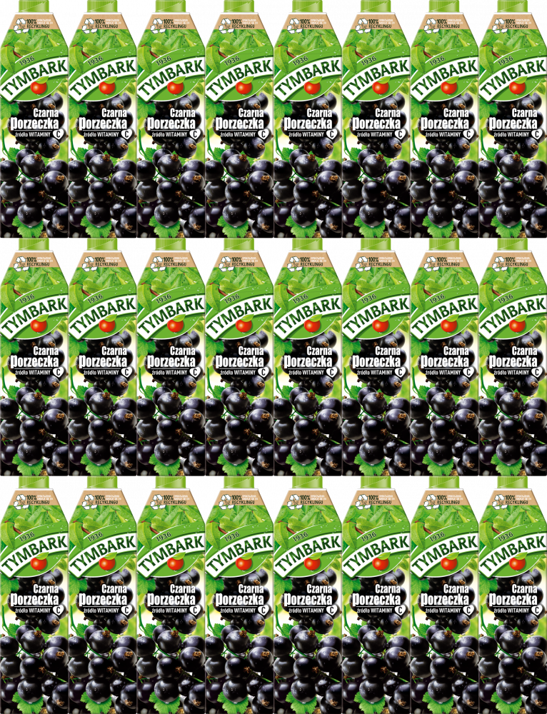 24x Napój czarna porzeczka Tymbark, karton, 1l