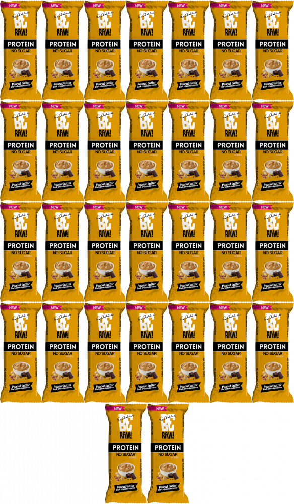 45x Baton proteinowy BeRAW 27%, masło orzechowe, 40g
