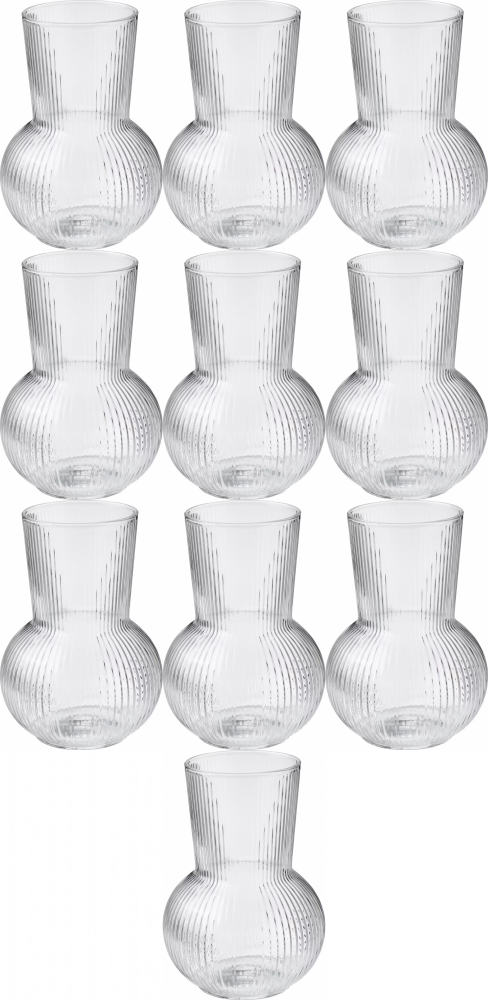 10x Wazon PADRAG, szkło, 17 cm, bezbarwny