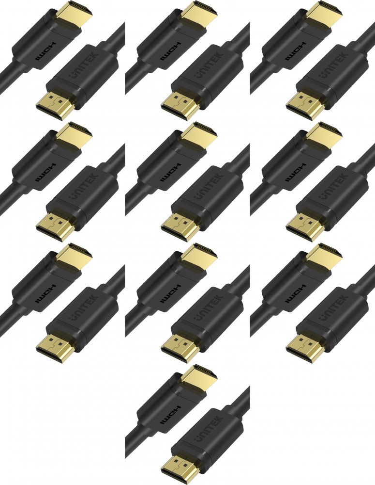 10x Kabel HDMI 2.0 Unitek Y-C137M, 1.5m, czarny