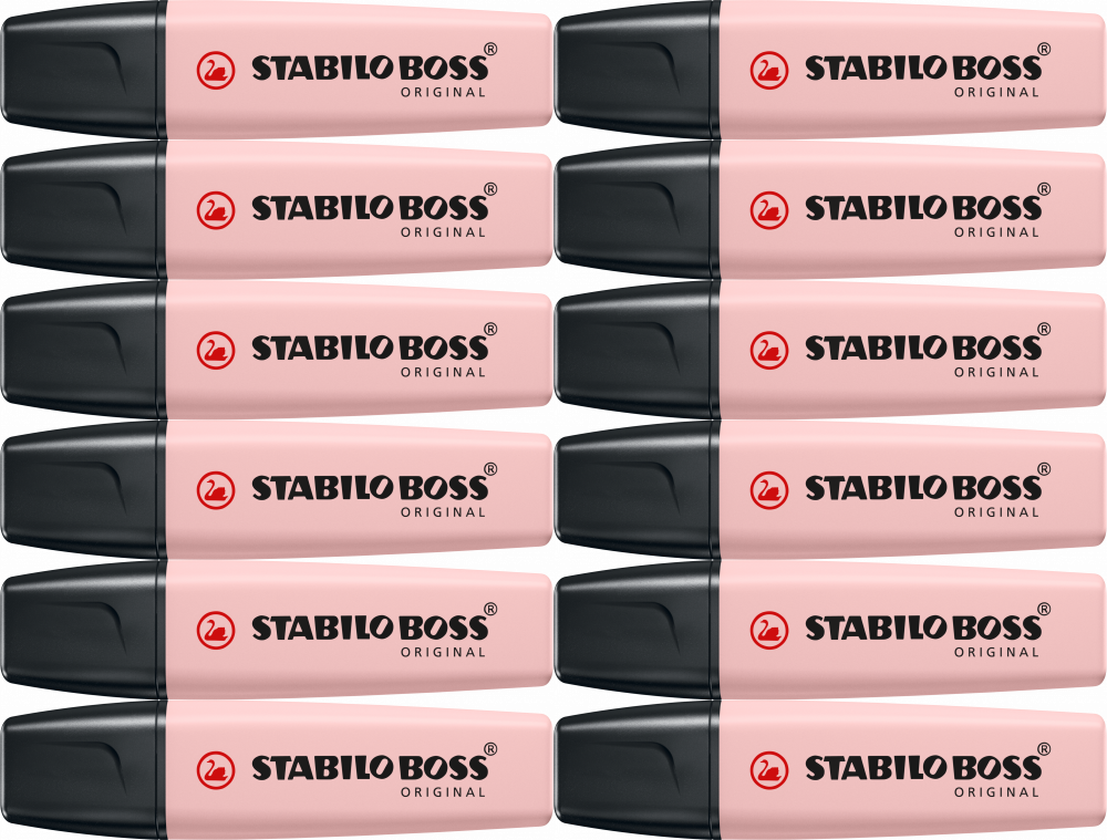 12x Zakreślacz Stabilo Boss Original NatureCOLORS Wildflowers, ścięta, pudrowy róż