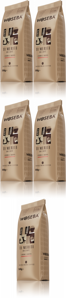 5x Kawa ziarnista Woseba Ti Meriti Crema E Aroma, 500g
