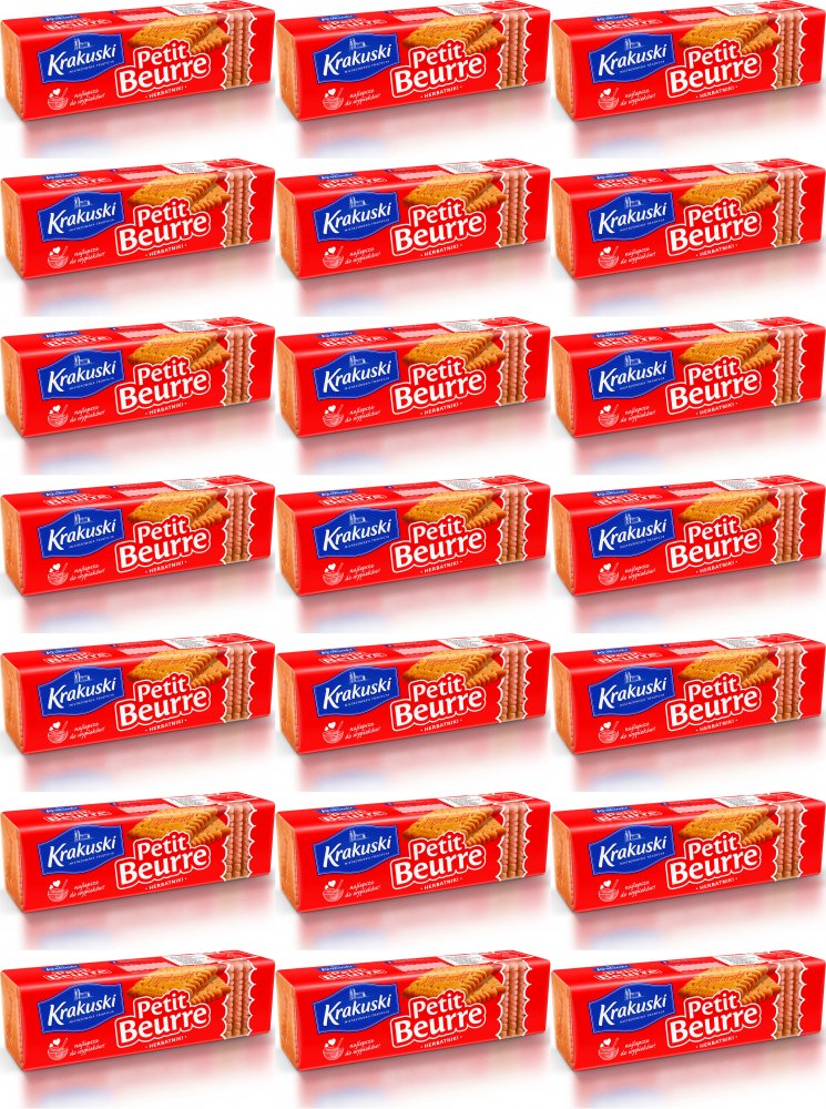 21x Herbatniki Krakuski Petit Beurre, kruche, maślany, 220g