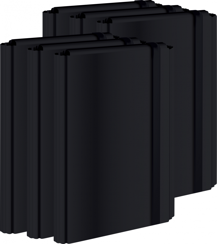 6x Teczka z gumką Interdruk, A4+, czarny