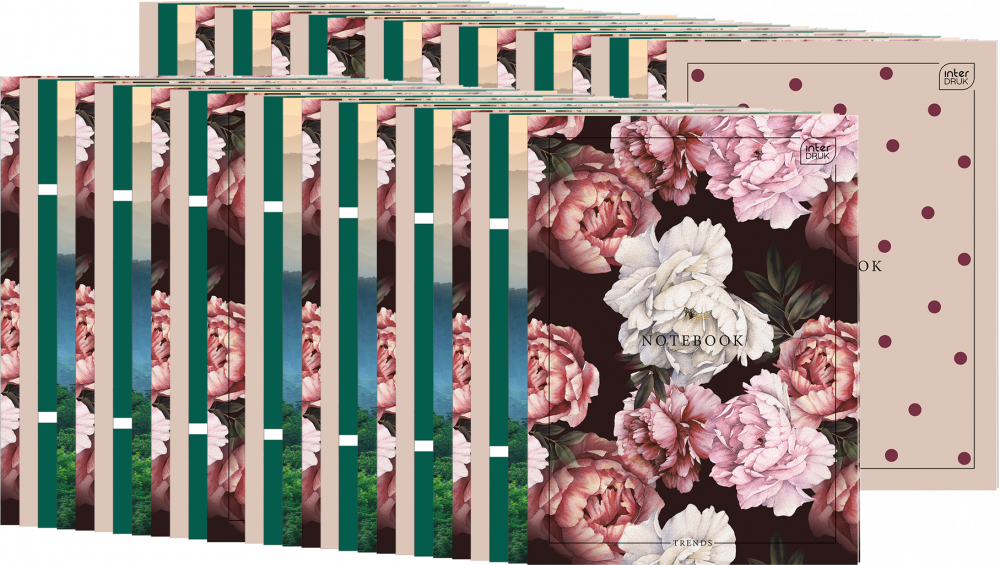 50x Zeszyt do słówek w kratkę Interdruk, A6, 32 kartki, mix wzorów