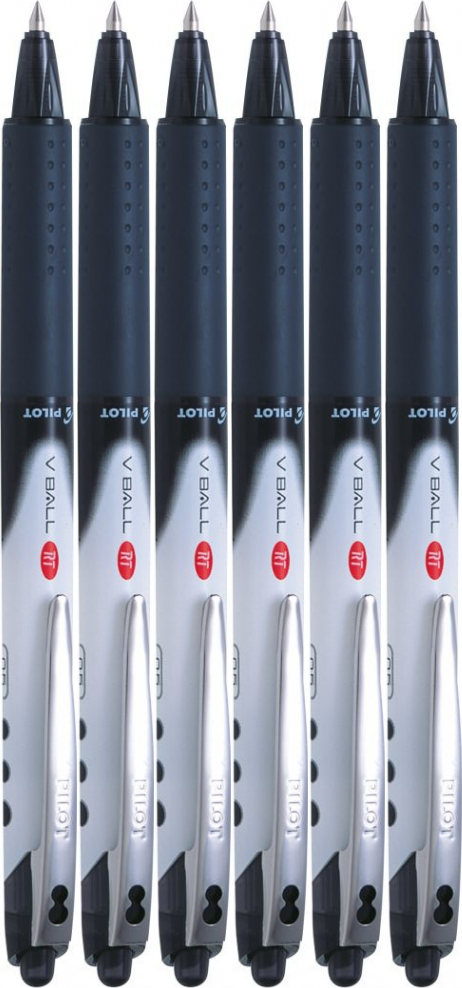 6x Pióro kulkowe automatyczne Pilot, V Ball RT, 0.5mm, czarny