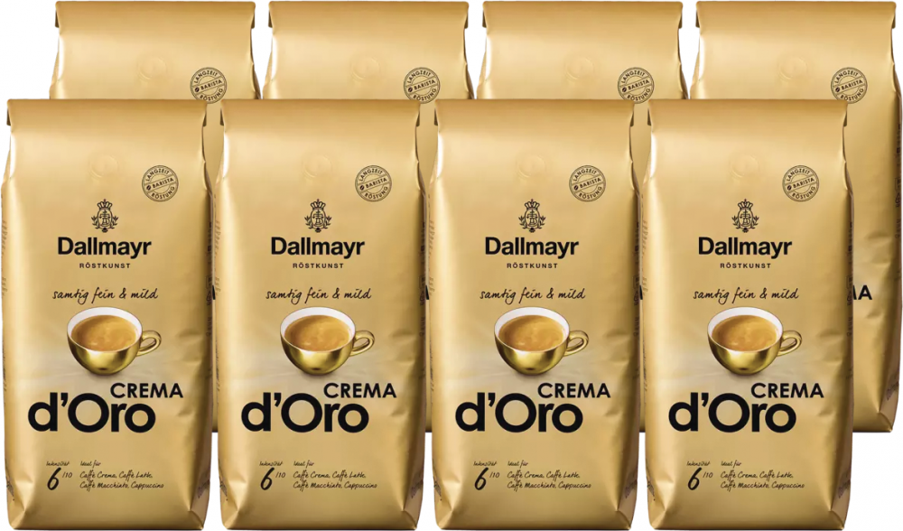 8x Kawa ziarnista Dallmayr Crema d'Oro, 1kg