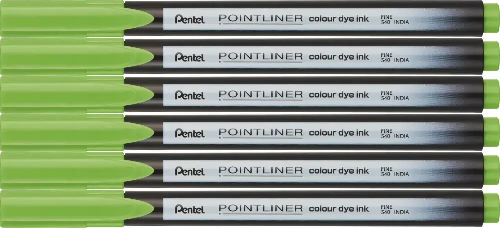 6x Cienkopis Pentel Pointliner Colour, zielony