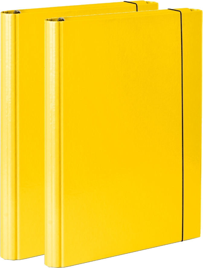 2x Teczka skrzydłowa z gumką VauPe, A4, 40mm, żółty