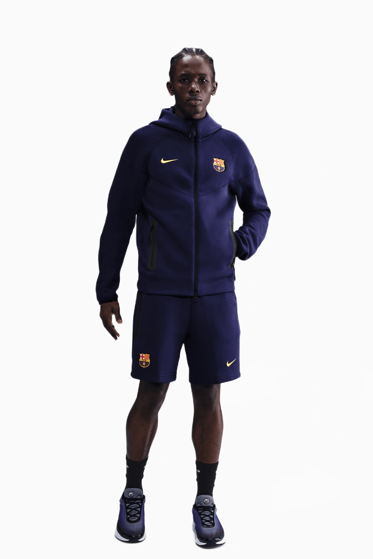Spodenki Nike FC Barcelona 25/26 Tech Fleece - Granatowy
