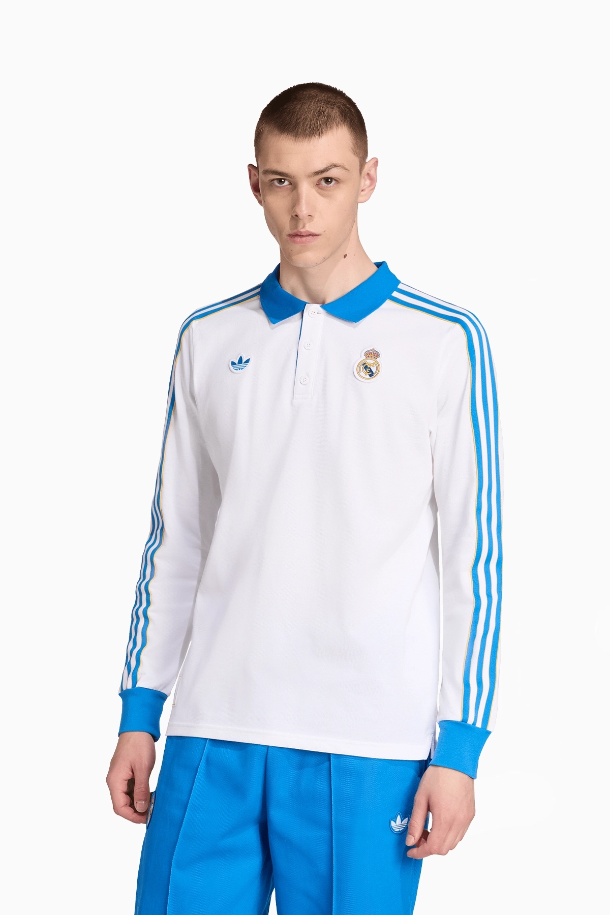 Koszulka adidas Real Madryt 25/26 Terrace Icons LS Polo - Biały