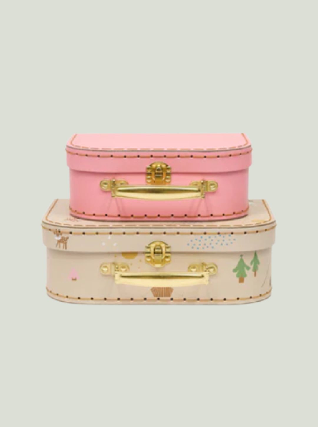 Mini walizka Friends in the forest Deer & Duck OYOY - zestaw 2 sztuk