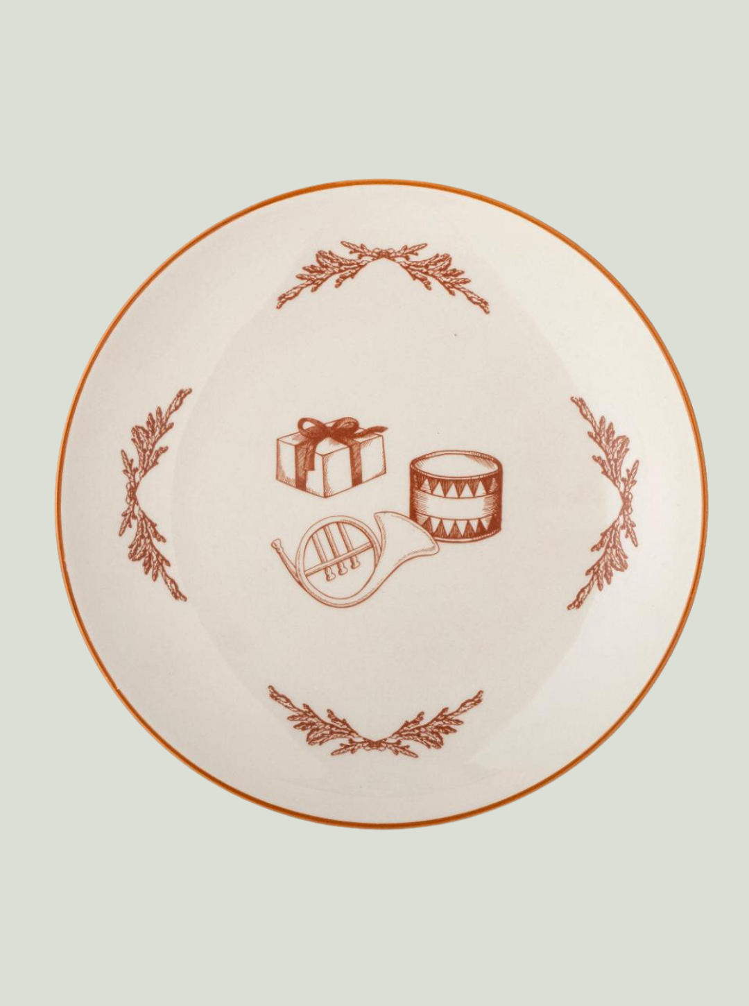 Talerz świąteczny Beth, czerwony, kamionka, śr. 20,5 x wys. 2,5 cm Bloomingville