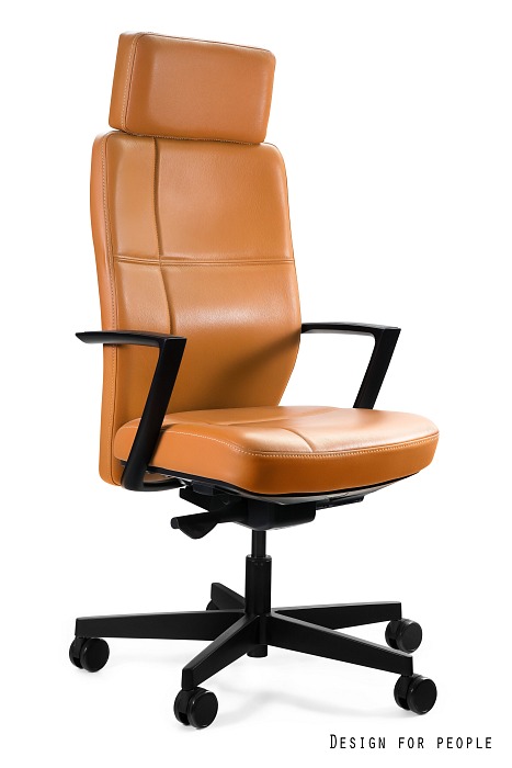 SONOMA fotel gabinetowy czarny lub brązowy, skóra naturalna