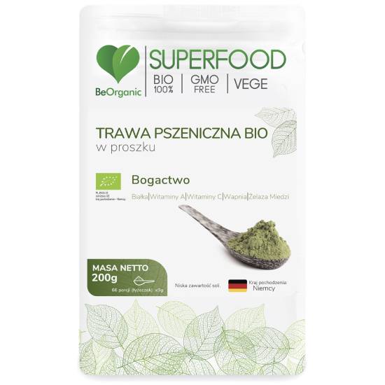 Beorganic trawa pszeniczna bio w proszku, 200 g
