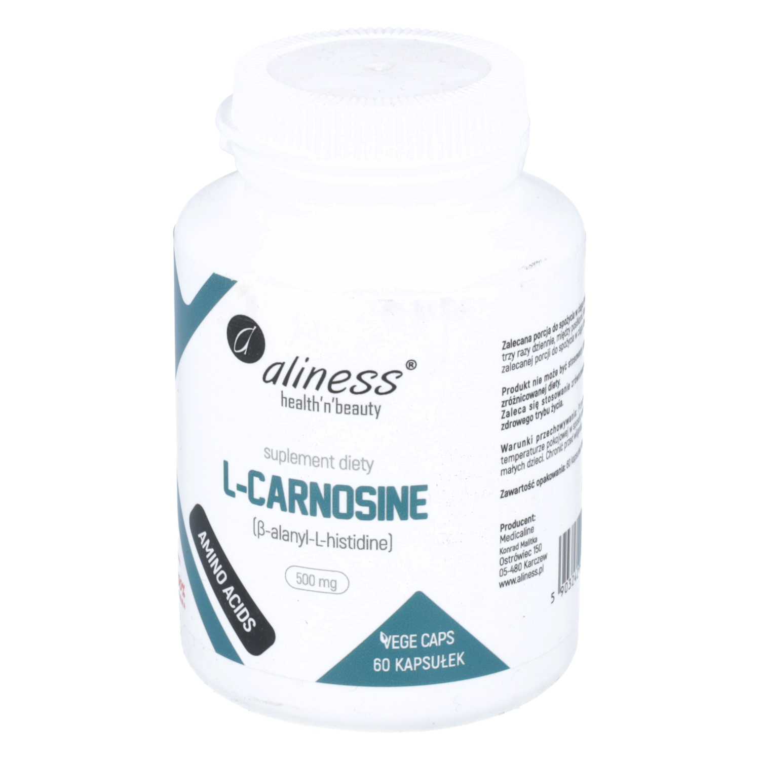 Aliness l-carnosine 500 mg, 60 kapsułek