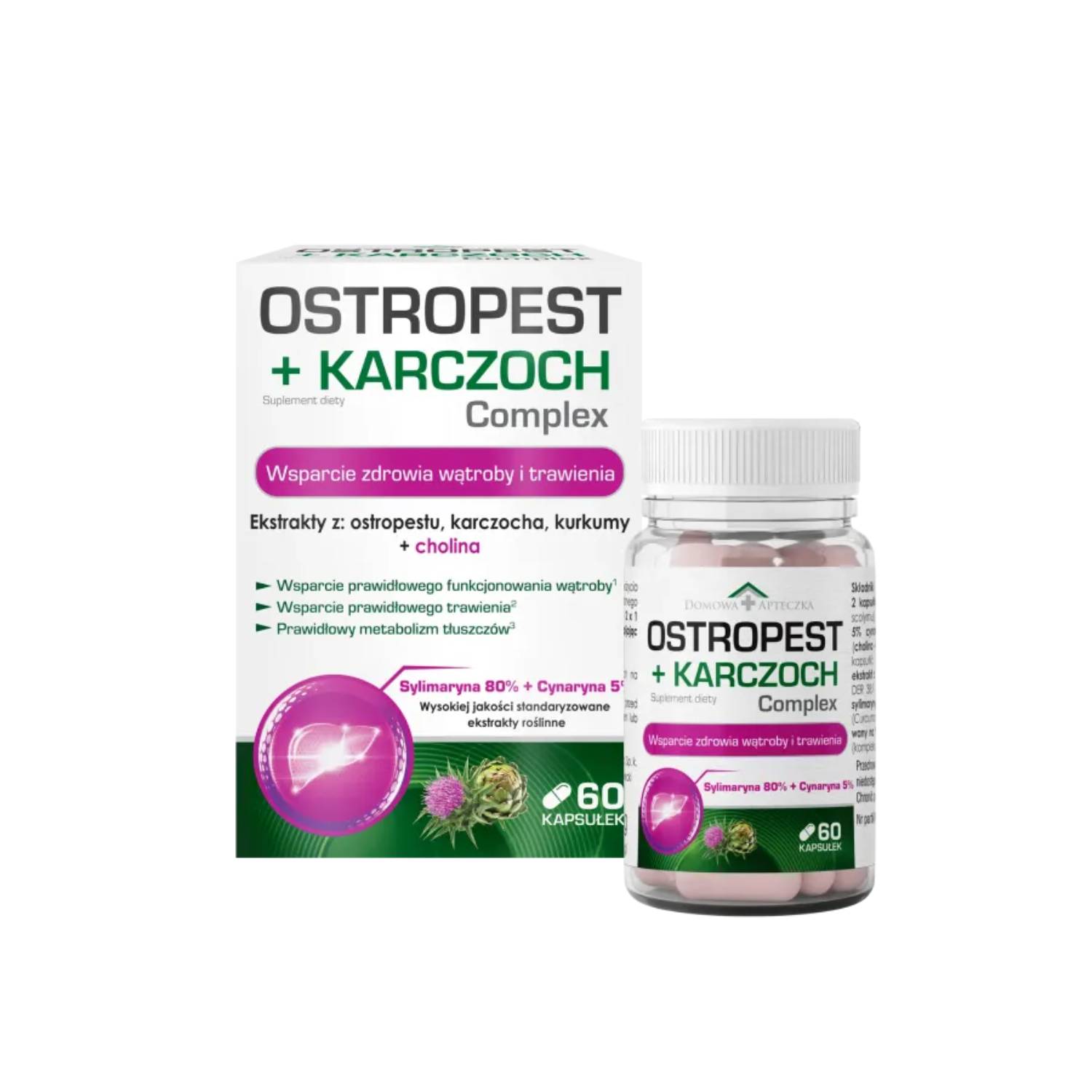 Domowa apteczka ostropest + karczoch, 60 kapsułek
